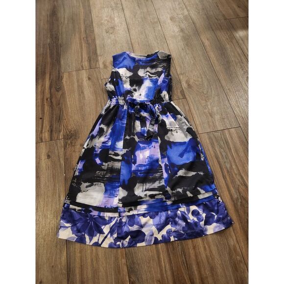 Simply Vera Vera Wang‎ Black and Blue Sleeveless Dress Size 4 - Picture 4 of 4